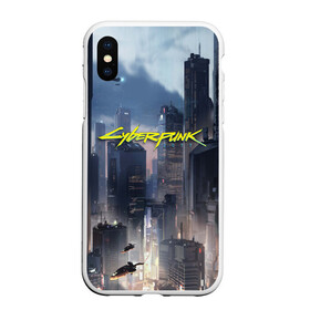 Чехол для iPhone XS Max матовый с принтом Cyberpunk 2077 city , Силикон | Область печати: задняя сторона чехла, без боковых панелей | cd projekt red | cyberpunk | cyberpunk 2077 | e3 | night city | ps4 | rpg | v | xbox | будущее | киберпанк | киберпанк 2077 | найт сити | от создателей ведьмака | рпг