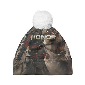 Шапка 3D c помпоном с принтом FOR HONOR , 100% полиэстер | универсальный размер, печать по всей поверхности изделия | for honor | викинги | игра | рыцари | средневековье | япония