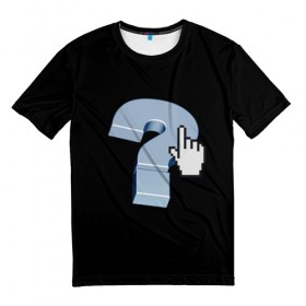 Мужская футболка 3D с принтом Знак вопроса , 100% полиэфир | прямой крой, круглый вырез горловины, длина до линии бедер | Тематика изображения на принте: вопрос | знаки | компьютер | символы