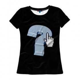 Женская футболка 3D с принтом Знак вопроса , 100% полиэфир ( синтетическое хлопкоподобное полотно) | прямой крой, круглый вырез горловины, длина до линии бедер | вопрос | знаки | компьютер | символы