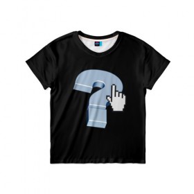 Детская футболка 3D с принтом Знак вопроса , 100% гипоаллергенный полиэфир | прямой крой, круглый вырез горловины, длина до линии бедер, чуть спущенное плечо, ткань немного тянется | Тематика изображения на принте: вопрос | знаки | компьютер | символы