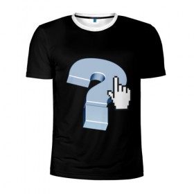 Мужская футболка 3D спортивная с принтом Знак вопроса , 100% полиэстер с улучшенными характеристиками | приталенный силуэт, круглая горловина, широкие плечи, сужается к линии бедра | вопрос | знаки | компьютер | символы