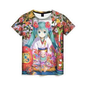 Женская футболка 3D с принтом Hatsune Miku , 100% полиэфир ( синтетическое хлопкоподобное полотно) | прямой крой, круглый вырез горловины, длина до линии бедер | аниме | виртуальная певица | вокалоид | девушки | манга | мульт | сёдзё | сериал | фантастика | япония