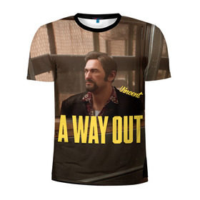 Мужская футболка 3D спортивная с принтом A Way Out Vincent , 100% полиэстер с улучшенными характеристиками | приталенный силуэт, круглая горловина, широкие плечи, сужается к линии бедра | 