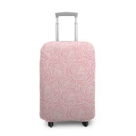 Чехол для чемодана 3D с принтом Розовые розы , 86% полиэфир, 14% спандекс | двустороннее нанесение принта, прорези для ручек и колес | розы | цветы