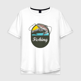Мужская футболка хлопок Oversize с принтом Рыбалка , 100% хлопок | свободный крой, круглый ворот, “спинка” длиннее передней части | ловить рыбу | на рыбалку | охота | природа | рыба | рыбак | рыбалка