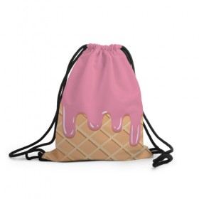 Рюкзак-мешок 3D с принтом Мороженое , 100% полиэстер | плотность ткани — 200 г/м2, размер — 35 х 45 см; лямки — толстые шнурки, застежка на шнуровке, без карманов и подкладки | 