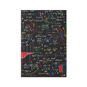 Обложка для паспорта матовая кожа с принтом Math , натуральная матовая кожа | размер 19,3 х 13,7 см; прозрачные пластиковые крепления | математика | наука | тригонометрия | уравнения | формулы | цифры