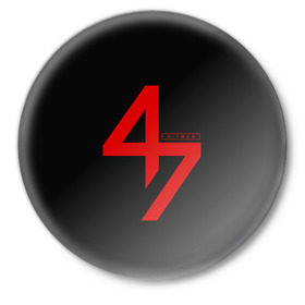 Значок с принтом AGENT 47 HITMAN (НА СПИНЕ) ,  металл | круглая форма, металлическая застежка в виде булавки | Тематика изображения на принте: agent 47 | агент 47 | хитман