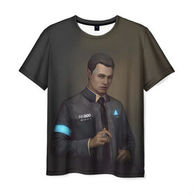 Мужская футболка 3D с принтом Connor , 100% полиэфир | прямой крой, круглый вырез горловины, длина до линии бедер | 2038 | become | connor | dbh | detroit | gamer | human | kara | андроид | девиант | детройт | кара | квест | коннор | маркус