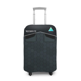 Чехол для чемодана 3D с принтом Detroit SECURITY , 86% полиэфир, 14% спандекс | двустороннее нанесение принта, прорези для ручек и колес | 2038 | become | connor | dbh | detroit | gamer | human | kara | андроид | девиант | детройт | кара | квест | коннор | маркус