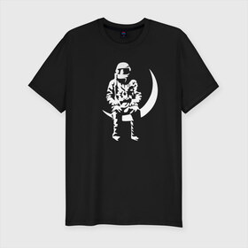 Мужская футболка премиум с принтом Луна , 92% хлопок, 8% лайкра | приталенный силуэт, круглый вырез ворота, длина до линии бедра, короткий рукав | angels and airwaves | ava | tom delonge | том делонг