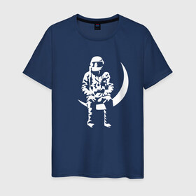 Мужская футболка хлопок с принтом Луна , 100% хлопок | прямой крой, круглый вырез горловины, длина до линии бедер, слегка спущенное плечо. | angels and airwaves | ava | tom delonge | том делонг