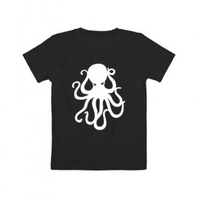 Детская футболка хлопок с принтом Осьминог , 100% хлопок | круглый вырез горловины, полуприлегающий силуэт, длина до линии бедер | mark hoppus | octopus | марк хоппус | осьминог