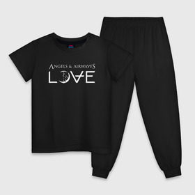 Детская пижама хлопок с принтом Love AVA , 100% хлопок |  брюки и футболка прямого кроя, без карманов, на брюках мягкая резинка на поясе и по низу штанин
 | angels and airwaves | ava | love | tom delonge | том делонг