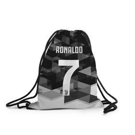 Рюкзак-мешок 3D с принтом RONALDO JUVE SPORT , 100% полиэстер | плотность ткани — 200 г/м2, размер — 35 х 45 см; лямки — толстые шнурки, застежка на шнуровке, без карманов и подкладки | Тематика изображения на принте: cr7 | fc | клуб | криштиану роналду | роналдо | фк | ювентус