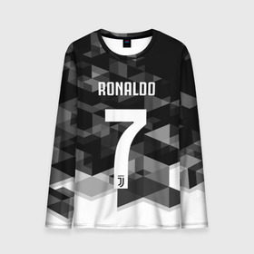 Мужской лонгслив 3D с принтом RONALDO JUVE SPORT , 100% полиэстер | длинные рукава, круглый вырез горловины, полуприлегающий силуэт | cr7 | fc | клуб | криштиану роналду | роналдо | фк | ювентус