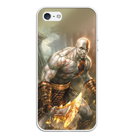 Чехол для iPhone 5/5S матовый с принтом God of War , Силикон | Область печати: задняя сторона чехла, без боковых панелей | atreus | god of war | god of war 4 | gow | kratos | ps4 | атрей | бог войны | гов | зы4 | кратос | левиафан | мальчик | мимир | мировой змей | пиратs | руны | эксклюзив