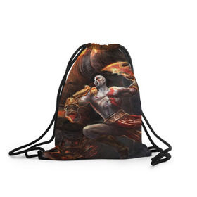 Рюкзак-мешок 3D с принтом God of War , 100% полиэстер | плотность ткани — 200 г/м2, размер — 35 х 45 см; лямки — толстые шнурки, застежка на шнуровке, без карманов и подкладки | 