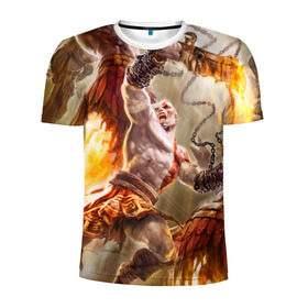 Мужская футболка 3D спортивная с принтом God of War , 100% полиэстер с улучшенными характеристиками | приталенный силуэт, круглая горловина, широкие плечи, сужается к линии бедра | 