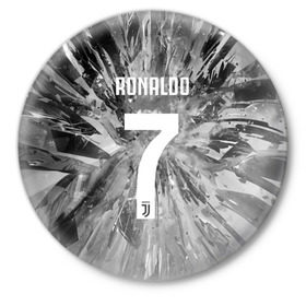 Значок с принтом RONALDO JUVE SPORT ,  металл | круглая форма, металлическая застежка в виде булавки | cr7 | fc | клуб | криштиану роналду | роналдо | фк | ювентус
