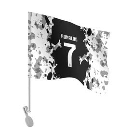 Флаг для автомобиля с принтом RONALDO JUVE SPORT , 100% полиэстер | Размер: 30*21 см | cr7 | fc | football | ronaldo | sport | криштиану роналду | роналдо | фк | форма | футбольный клуб | ювентус