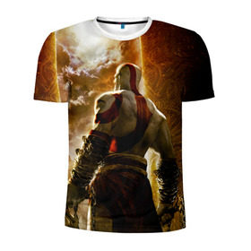 Мужская футболка 3D спортивная с принтом Генерал Кратос , 100% полиэстер с улучшенными характеристиками | приталенный силуэт, круглая горловина, широкие плечи, сужается к линии бедра | 