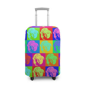Чехол для чемодана 3D с принтом pop-art Marilyn Monroe , 86% полиэфир, 14% спандекс | двустороннее нанесение принта, прорези для ручек и колес | marilyn monroe | pop art | мэрилин монро | поп арт