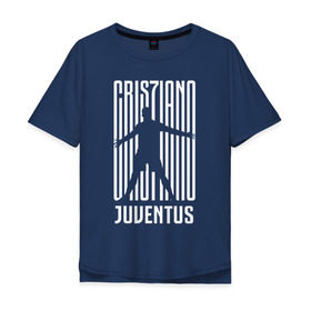 Мужская футболка хлопок Oversize с принтом RONALDO JUVE SPORT , 100% хлопок | свободный крой, круглый ворот, “спинка” длиннее передней части | cr7 | fc | клуб | криштиану роналду | роналдо | фк | ювентус