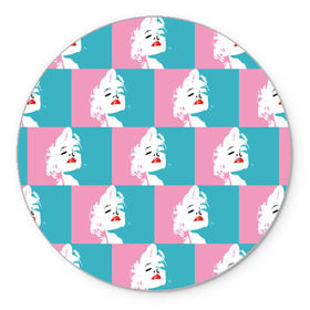 Коврик круглый с принтом Marilyn Monroe , резина и полиэстер | круглая форма, изображение наносится на всю лицевую часть | marilyn monroe | pop art | мэрилин монро | поп арт