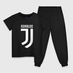 Детская пижама хлопок с принтом RONALDO JUVE SPORT , 100% хлопок |  брюки и футболка прямого кроя, без карманов, на брюках мягкая резинка на поясе и по низу штанин
 | cr7 | fc | клуб | криштиану роналду | роналдо | фк | ювентус