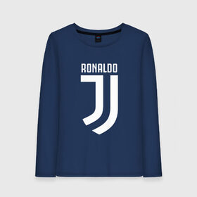 Женский лонгслив хлопок с принтом RONALDO JUVE SPORT , 100% хлопок |  | cr7 | fc | клуб | криштиану роналду | роналдо | фк | ювентус