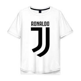 Мужская футболка хлопок Oversize с принтом RONALDO JUVE SPORT , 100% хлопок | свободный крой, круглый ворот, “спинка” длиннее передней части | cr7 | fc | клуб | криштиану роналду | роналдо | фк | ювентус