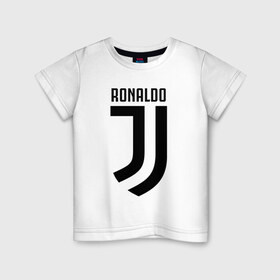 Детская футболка хлопок с принтом RONALDO JUVE SPORT , 100% хлопок | круглый вырез горловины, полуприлегающий силуэт, длина до линии бедер | Тематика изображения на принте: cr7 | fc | клуб | криштиану роналду | роналдо | фк | ювентус