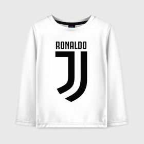 Детский лонгслив хлопок с принтом RONALDO JUVE SPORT , 100% хлопок | круглый вырез горловины, полуприлегающий силуэт, длина до линии бедер | cr7 | fc | клуб | криштиану роналду | роналдо | фк | ювентус