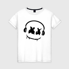 Женская футболка хлопок с принтом Music , 100% хлопок | прямой крой, круглый вырез горловины, длина до линии бедер, слегка спущенное плечо | electronic music | marshmello | маршмеллоу | электронная музыка