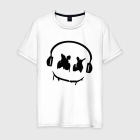 Мужская футболка хлопок с принтом Music , 100% хлопок | прямой крой, круглый вырез горловины, длина до линии бедер, слегка спущенное плечо. | electronic music | marshmello | маршмеллоу | электронная музыка