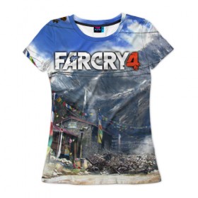 Женская футболка 3D с принтом Far Cry 4 , 100% полиэфир ( синтетическое хлопкоподобное полотно) | прямой крой, круглый вырез горловины, длина до линии бедер | action | far cry 4 | армия | гималаи | гирокоптер | мин | мир | открытый | франшиза | ховеркрафт | шутер