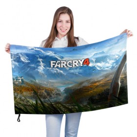 Флаг 3D с принтом Far Cry 4 , 100% полиэстер | плотность ткани — 95 г/м2, размер — 67 х 109 см. Принт наносится с одной стороны | action | far cry 4 | армия | гималаи | гирокоптер | мин | мир | открытый | франшиза | ховеркрафт | шутер