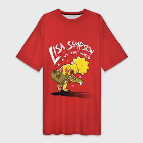 Платье-футболка 3D с принтом Лиза Симпсон ,  |  | homer | lisa | simpson | simpsons | барт | гомер | лиза | мульт | мультик | мультфильм | симпсон | симпсоны