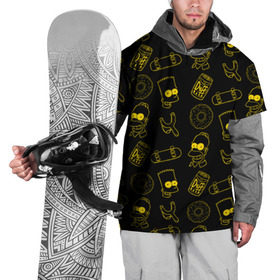Накидка на куртку 3D с принтом Барт и Гомер , 100% полиэстер |  | duff | simpsons |  bart |  homer  | барт | гомер | дафф | доска | коллаж | пончик | рогатка | симпсоны | скейт | скейты