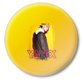 Значок с принтом Yanix ,  металл | круглая форма, металлическая застежка в виде булавки | 