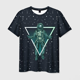 Мужская футболка 3D с принтом Космонавт , 100% полиэфир | прямой крой, круглый вырез горловины, длина до линии бедер | астронавт | звезды | невесомость