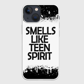 Чехол для iPhone 13 mini с принтом Повеяло юностью ,  |  | Тематика изображения на принте: краска | нирвана | цитата | черно белое | черное и белое