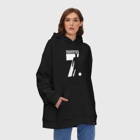 Худи SuperOversize хлопок с принтом RONALDO JUVE SPORT , 70% хлопок, 30% полиэстер, мягкий начес внутри | карман-кенгуру, эластичная резинка на манжетах и по нижней кромке, двухслойный капюшон
 | 