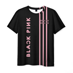 Мужская футболка 3D с принтом BlackPink , 100% полиэфир | прямой крой, круглый вырез горловины, длина до линии бедер | blackpink | ddu du ddu du | k pop | блекпинк | дду ду дду ду | дженни | джису | лисы | розэ