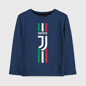 Детский лонгслив хлопок с принтом Juventus Italy , 100% хлопок | круглый вырез горловины, полуприлегающий силуэт, длина до линии бедер | cristiano | juve | италия | криштиану | роналдо | роналду | юве | ювентус