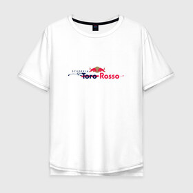 Мужская футболка хлопок Oversize с принтом str , 100% хлопок | свободный крой, круглый ворот, “спинка” длиннее передней части | f 1 | formula 1 | str | toro rosso | ф 1 | формула 1
