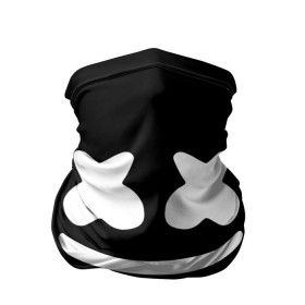 Бандана-труба 3D с принтом Marshmello black , 100% полиэстер, ткань с особыми свойствами — Activecool | плотность 150‒180 г/м2; хорошо тянется, но сохраняет форму | dj | dj marshmello | marshmello | клуб | клубная музыка | музыка