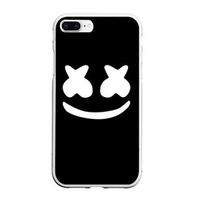 Чехол для iPhone 7Plus/8 Plus матовый с принтом Marshmello black , Силикон | Область печати: задняя сторона чехла, без боковых панелей | dj | dj marshmello | marshmello | клуб | клубная музыка | музыка